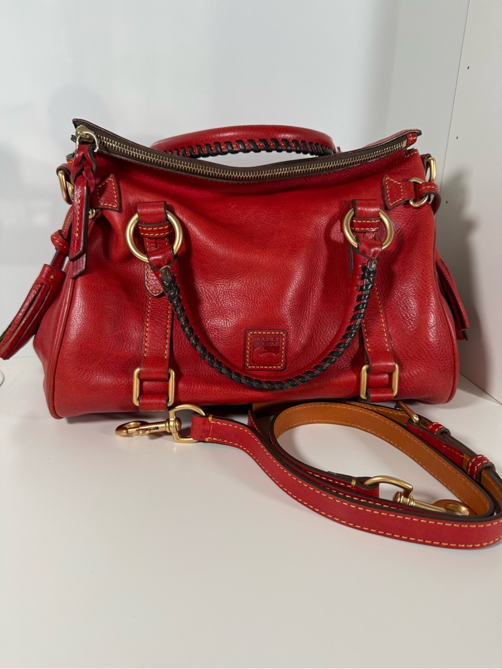 Dooney & Bourke Florentine Leather Satchel – Red